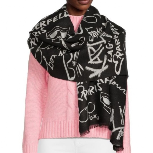 Karl Lagerfeld Reversible Graphic Scarf